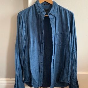 J. Crew Blue Cotton Linen Shirt